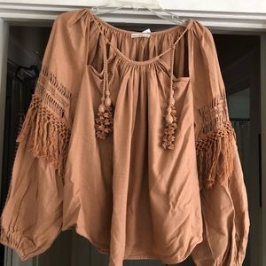 Ulla Johnson Terra-cotta Peasant Top